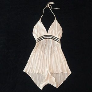 STELLA White Romper with Exposed Back